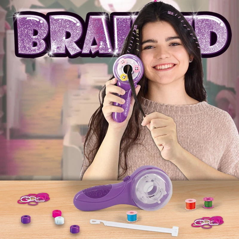 Electric Hair Braider Kit For Kids DIY Automatic Hair Decoration Braiding Tool   Fashion Salon Hair Pretend Play Toy For Girls