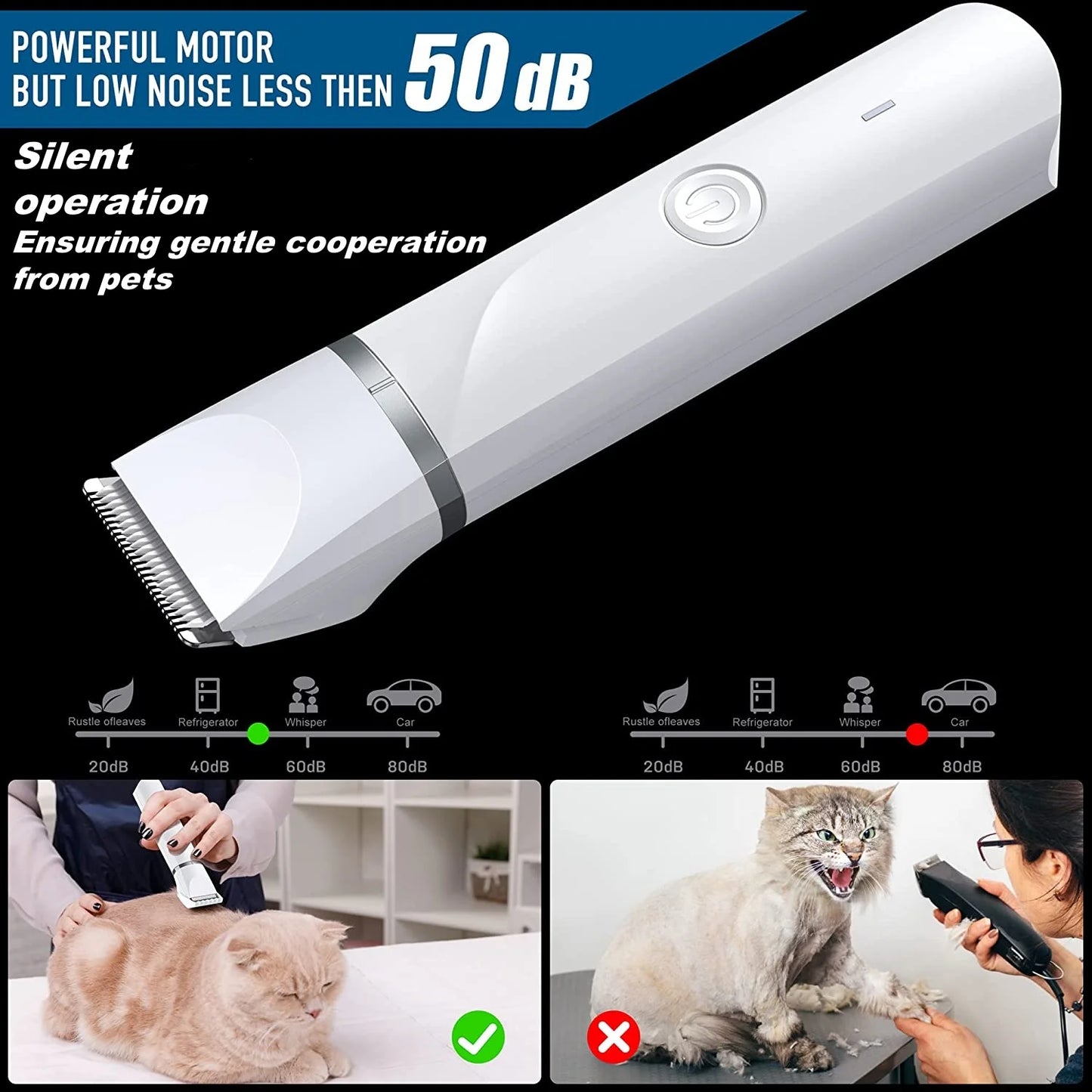 Electric Pet Hair Trimmer Kits 4 in 1 Automatic Dog Grooming Shavers Rechargeable Cat Push Clippers & Nail File & Foot Machine