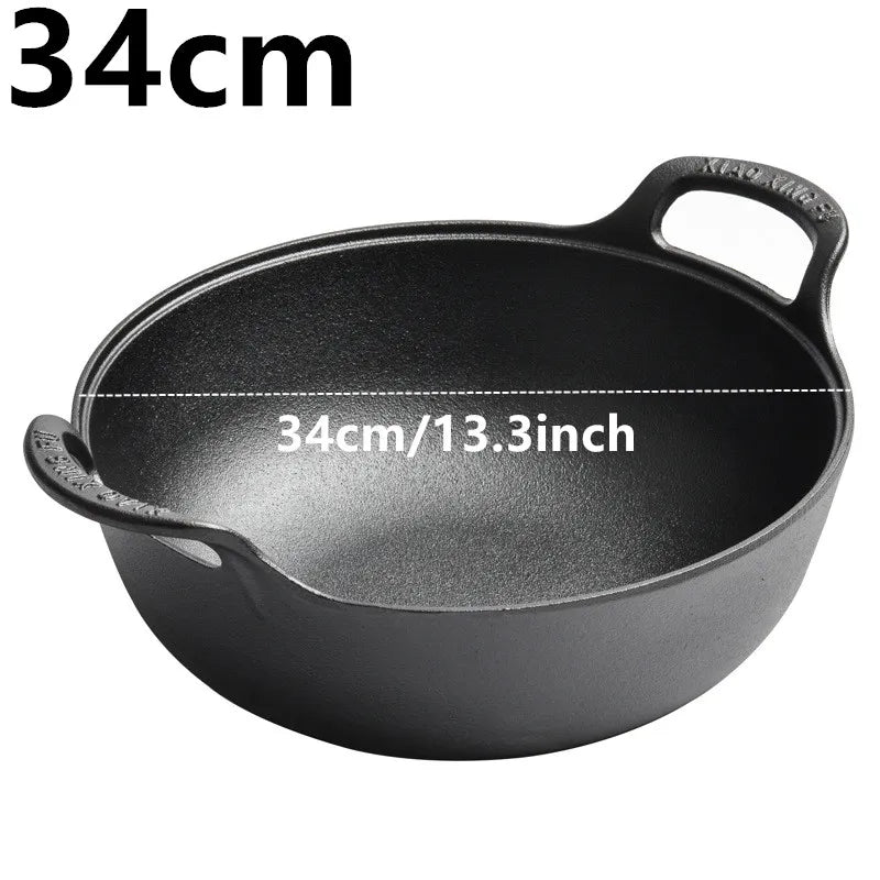 Pre-seasoned Cast Iron Casserole Dish with Loop Handle - 34cm (13")