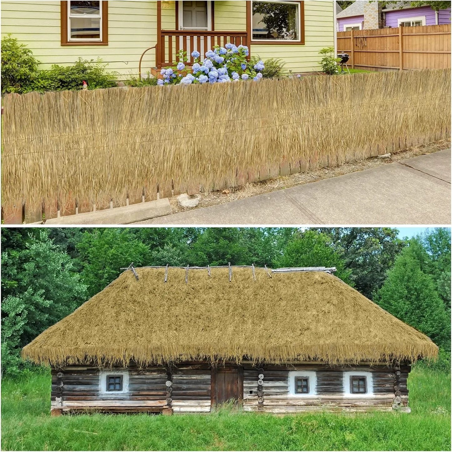 Palm Thatch Roll Roof Straw Mats 50cmx47cm for Huts, Tiki Bar and Party Home