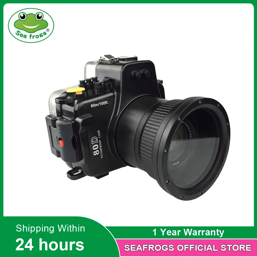 Seafrogs For Canon 80D 18-135mm Frofessinal Waterproof Case Underwater Diving Photography Sport Camera Housing Accessories Cover