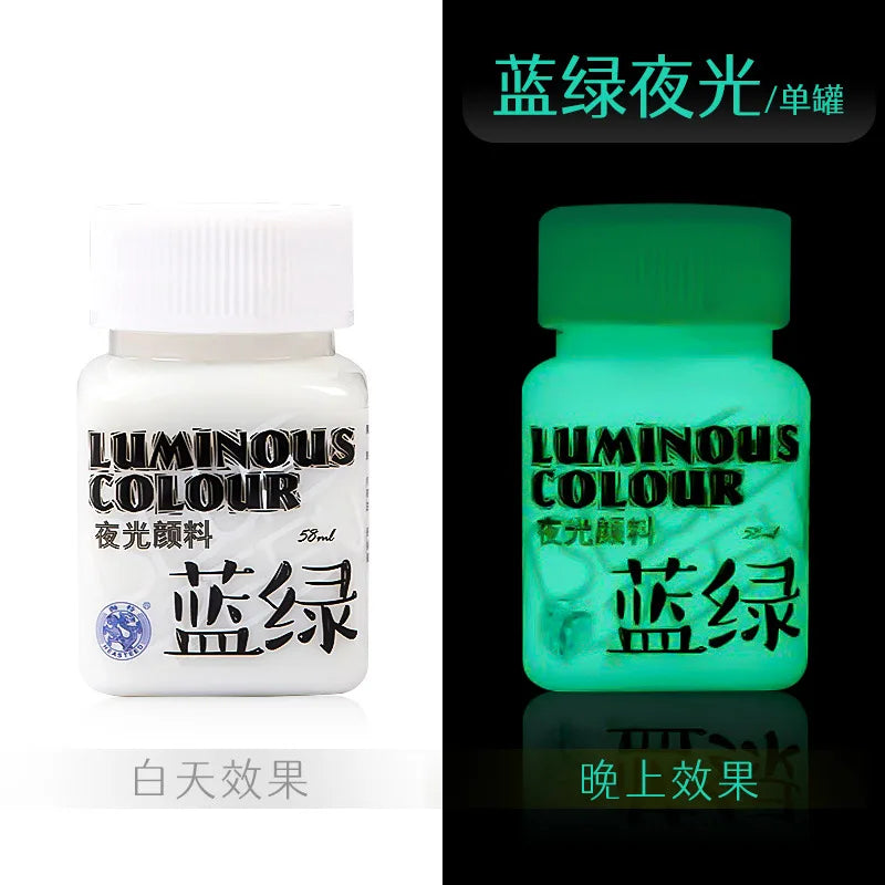 Fluorescent Glow‑in‑the‑Dark Acrylic Paint Set for Canvas, Décor & Neon Art