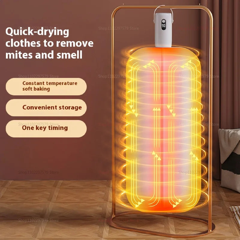 Mini Portable Foldable Electric Dryer Intelligent Timer Fast Drying Household Travel Cabinet with Drying Bag Compact Lightweight