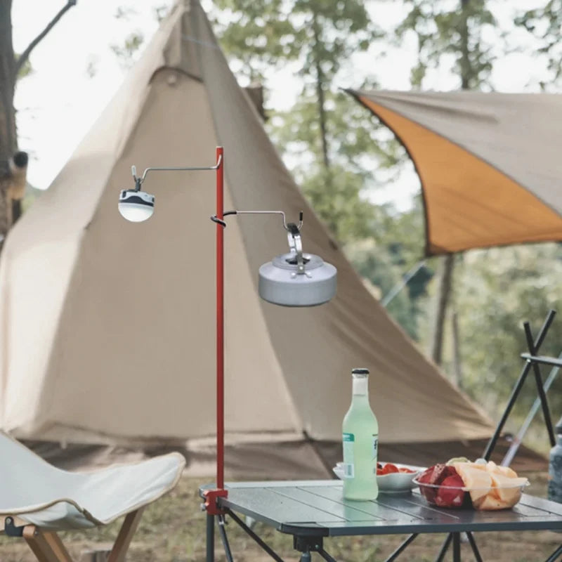 Stainless Steel Light Stand - Portable Tent Pole Lamp / Lantern Hanger