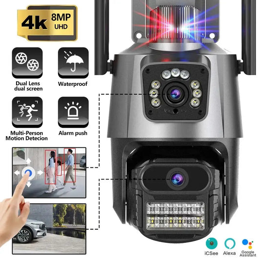 Digital Home Surveillance System wit Police Light Alarm Camera