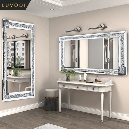 Sparkling Rhinestone Vanity Mirror - Glamorous Wall Decor