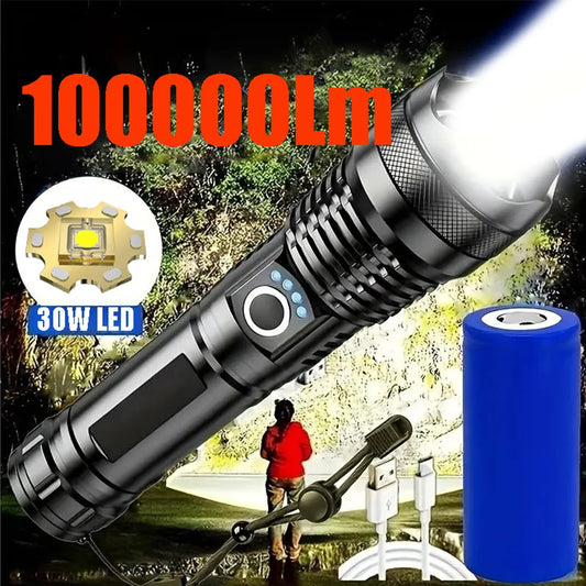 Ultra-powerful rechargeable LED flashlight