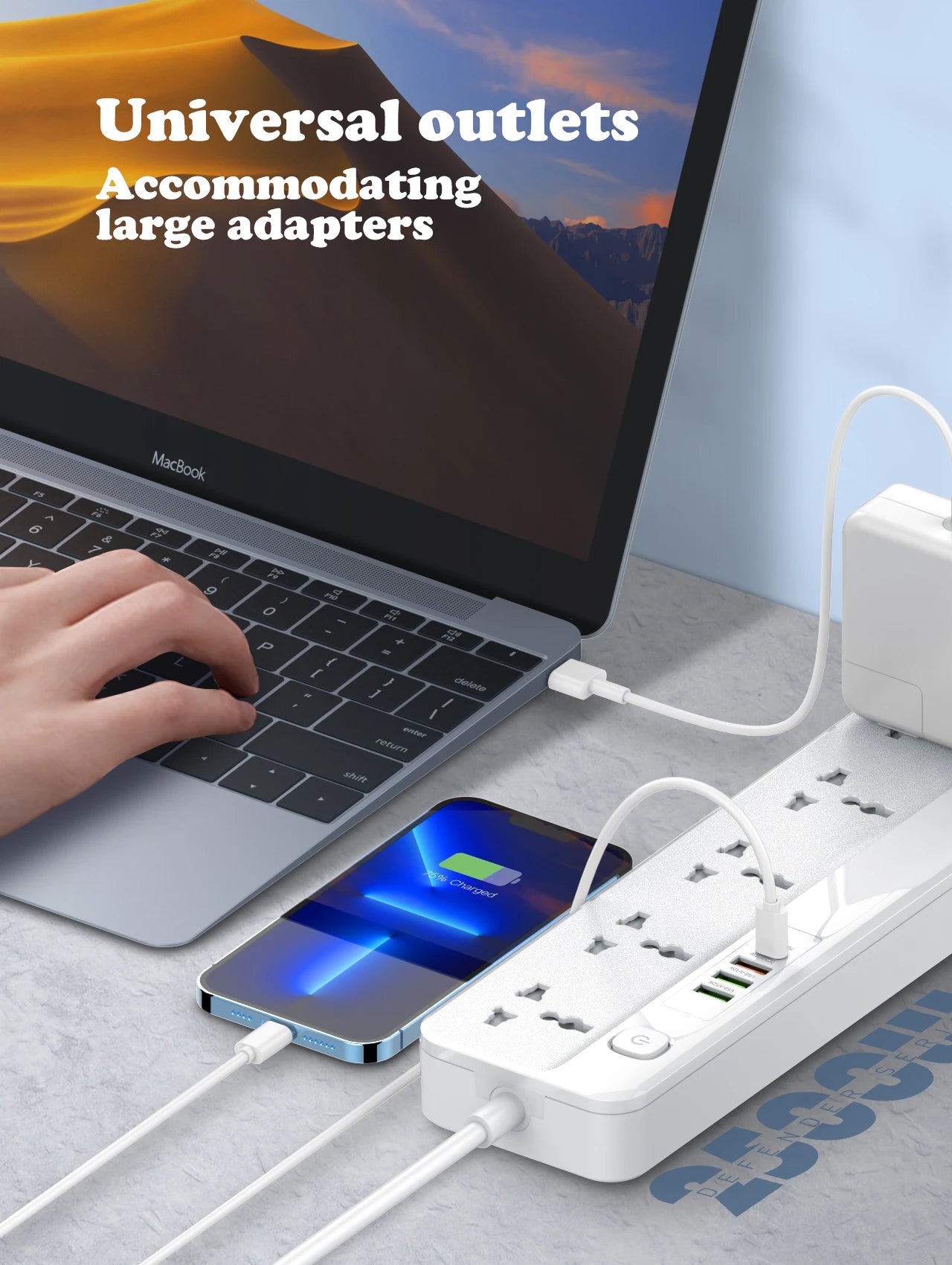 LDNIO 5-Outlet Power Strip with USB Ports