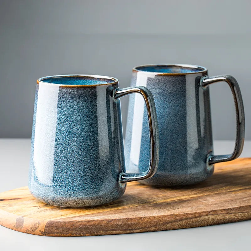 EWAYS 700ml Europe Retro Ceramic Mug with Spoon