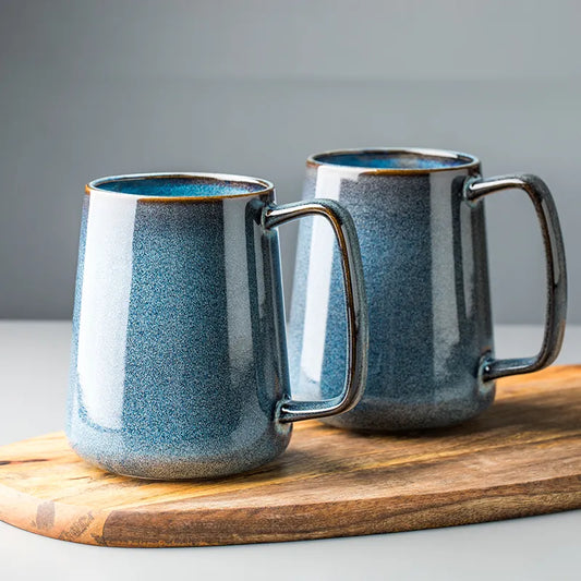 EWAYS 700ml Europe Retro Ceramic Mug with Spoon