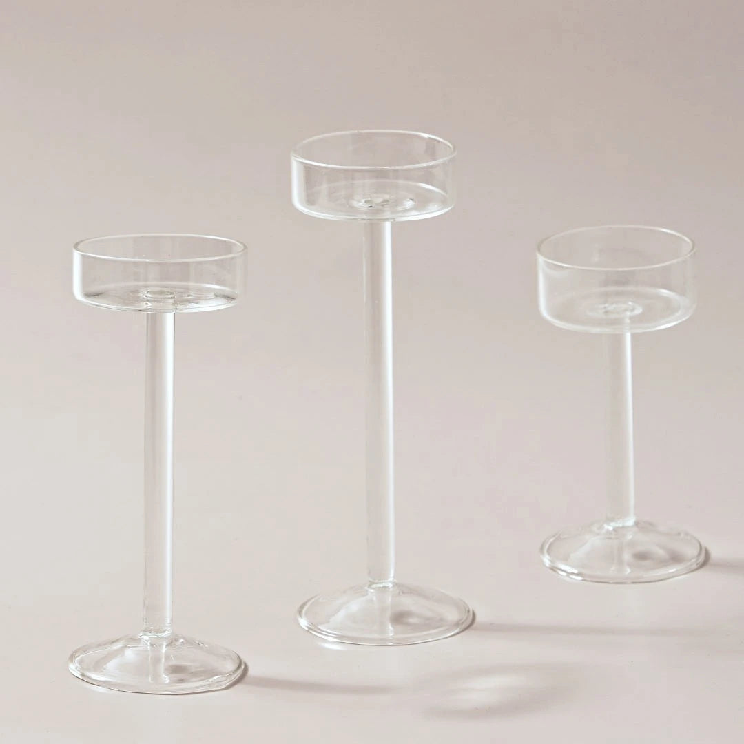 Crystal Tealight Candle Holders - Elegant Table Decor Set