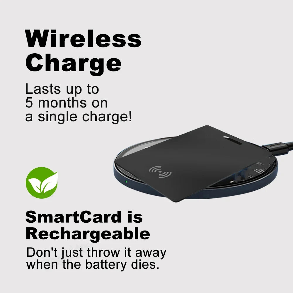 Wallet Anti-loss Card Location Tracking GPS Smart Tag with iPhone Find My Bluetooth Device Ultra-thin Card Wireless Charge IP67
