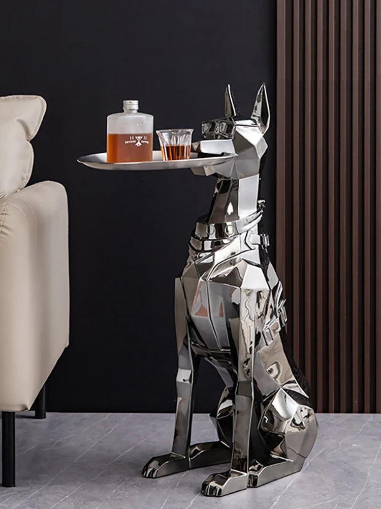 Doberman Dog Statue Tray - Modern Living Room Decor