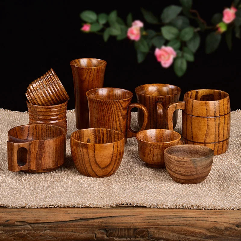 Handmade Wooden Big Belly Mug Cup