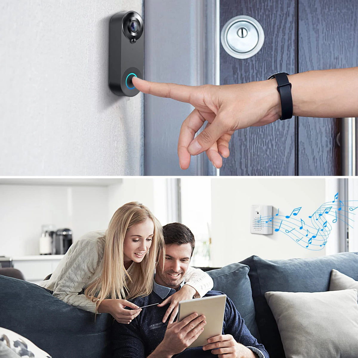 1080P Wireless WiFi Doorbell Video with Intercom