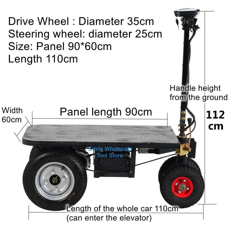 Hill-Climbing Electric Tricycle Cart - Backwards Donkey