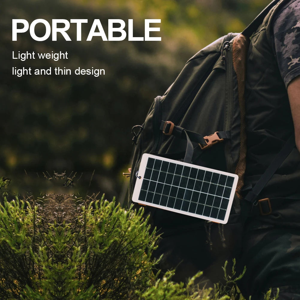 10W 5V USB Battery Charger Solar Panel - Waterproof 900MA Solar Panel Charger - Lightweight Scratchproof Phone Power Bank