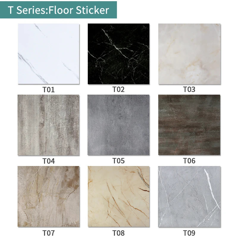 20/pcs of PVC Imitation Marble Floor Stickers Self-adhesive Wall Stickers Waterproof Bathroom Decoration Decals 30*30cm
