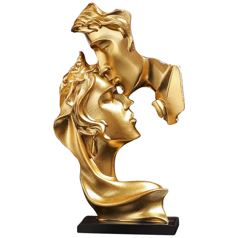 Mini Resin Lovers Kissing Statue Figurine