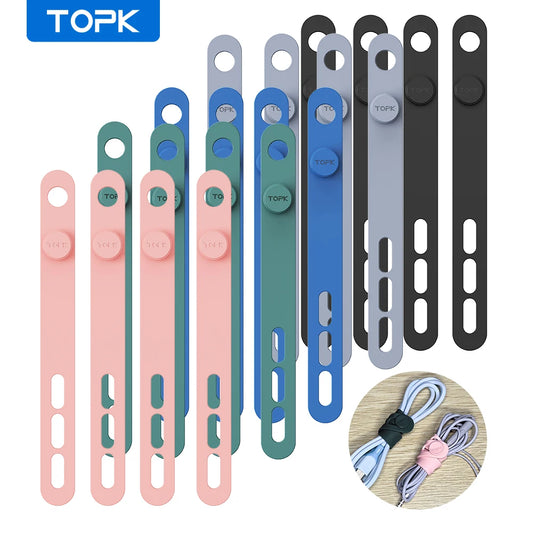 TOPK Reusable Silicone Cable Ties