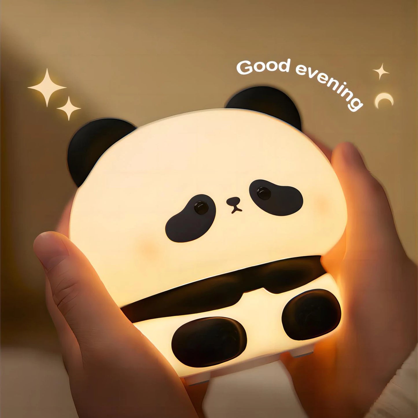 Cute Panda LED Night Light Rechargeable Nursery Lamp