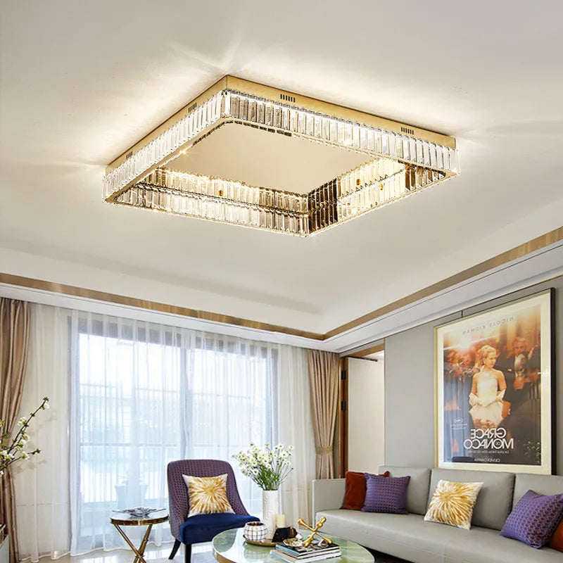 Dimmable Crystal LED Ceiling Lights - Elegant Home Décor