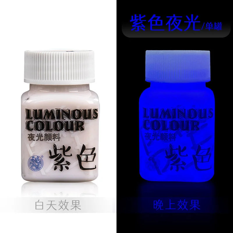 Fluorescent Glow‑in‑the‑Dark Acrylic Paint Set for Canvas, Décor & Neon Art