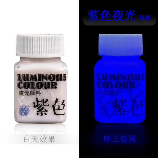 Fluorescent Glow‑in‑the‑Dark Acrylic Paint Set for Canvas, Décor & Neon Art