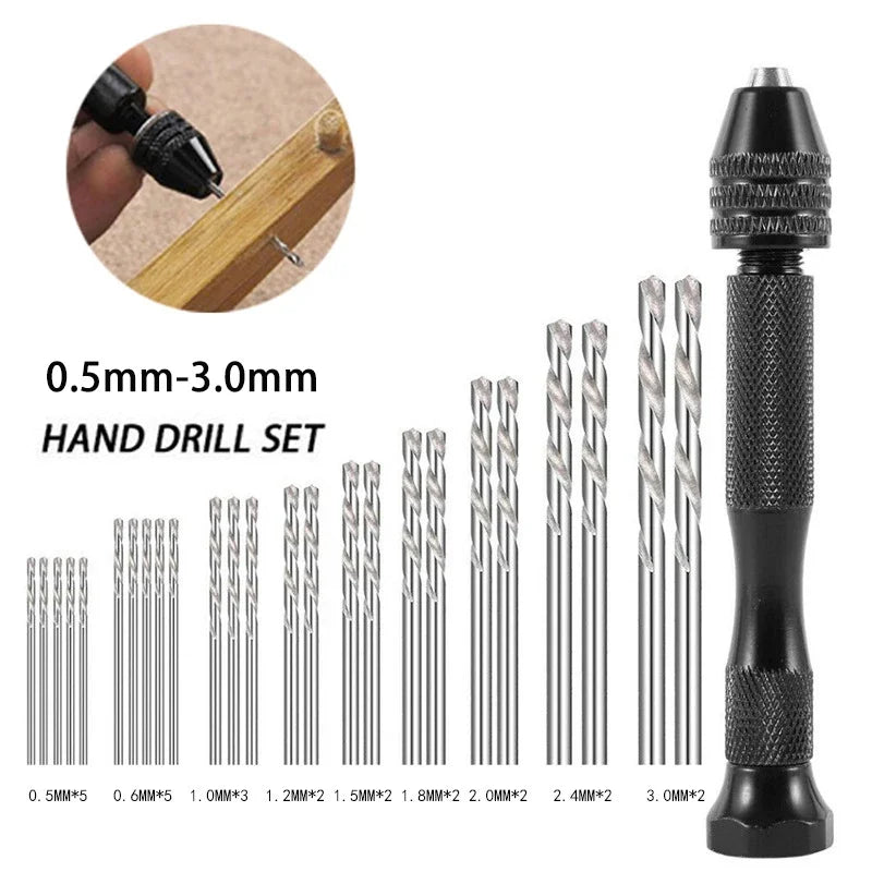 Mini Micro Woodworking Tools Drilling Rotary Tool Manual Twist Drill Bit