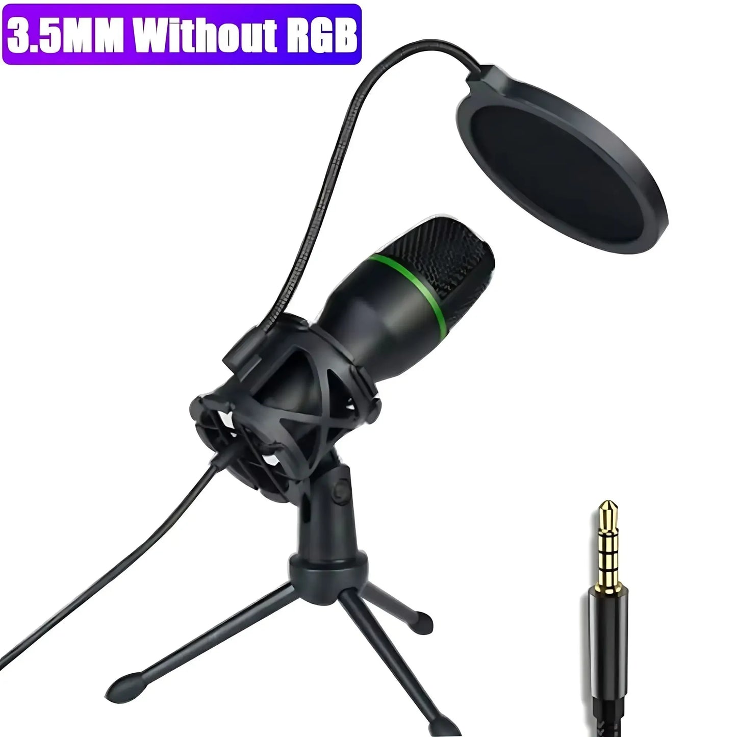 Professional Condenser Microphone Kit, RGB Lighting & Tripod Stand, Perfect for Streaming, YouTube, Podcasts & Recording