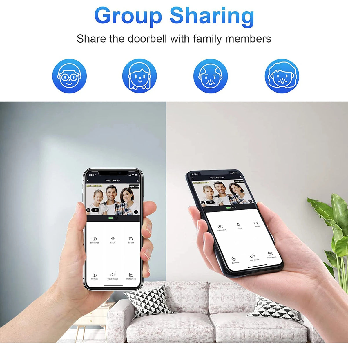 1080P Wireless WiFi Doorbell Video with Intercom