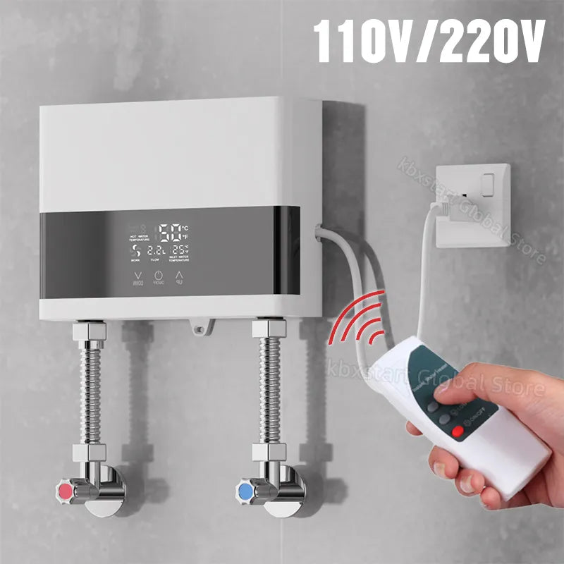 Wall-Mounted Instant Electric Water Heater with LCD Display