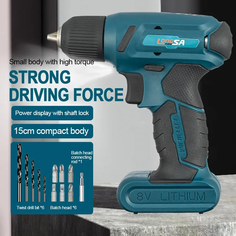 8V Cordless Electric Screwdriver Set