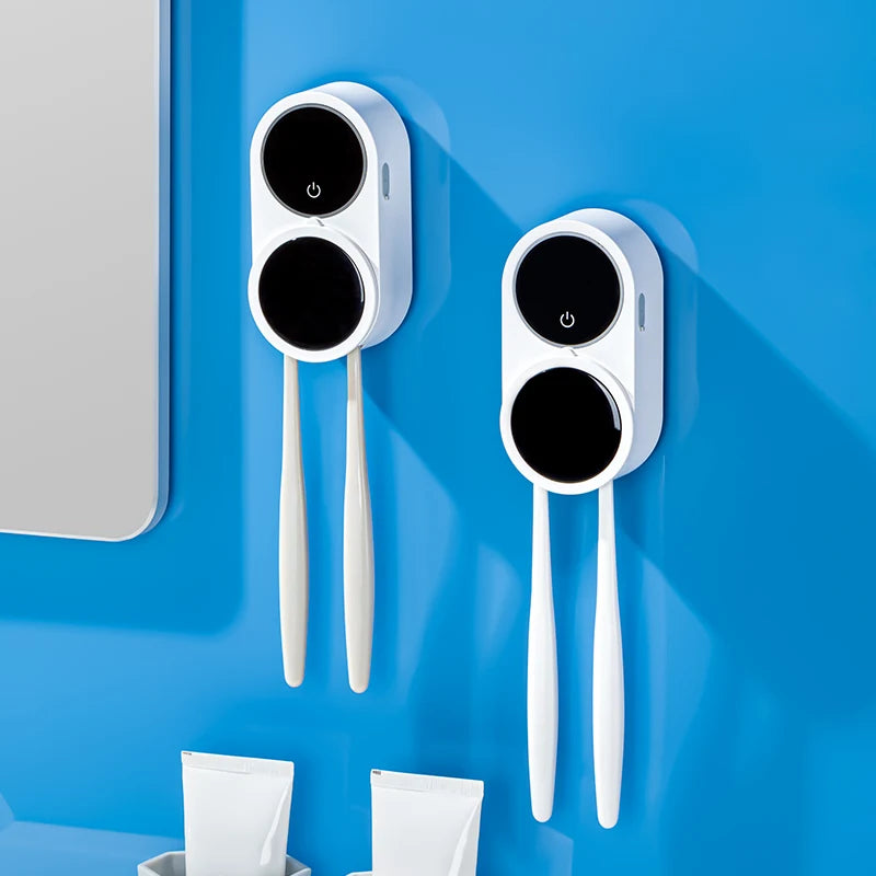 UV Toothbrush Sanitizer & Wall-Mounted Holder Set