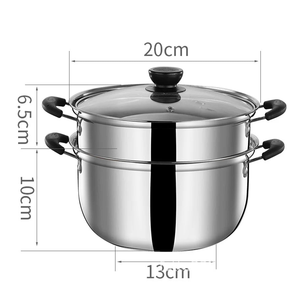 Stainless Steel 2-Tier Pasta Steamer Set