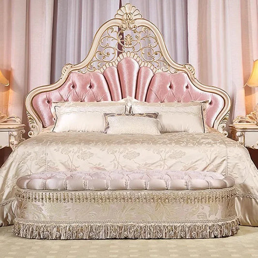 Luxury Hand-Carved Princess Queen Bed