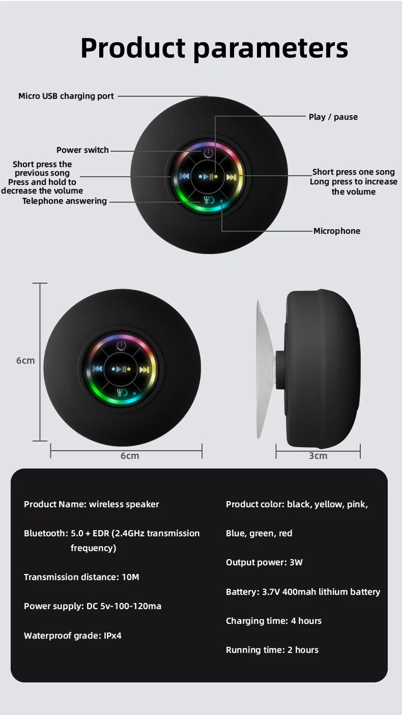 AquaBlast Wireless Bathroom Speaker