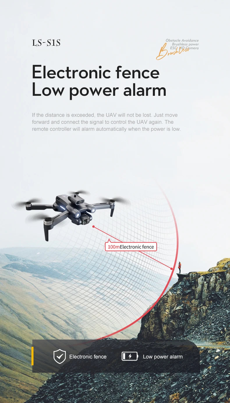 S1S Mini Brushless Drone with 4K Professional 8K HD Camera, 5G Wifi FPV, Obstacle Avoidance