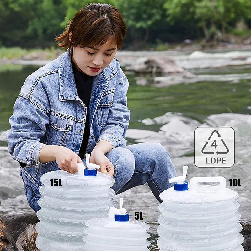 5/10/15L portable collapsible bucket emergency water storage collapsible tank Outdoor camping hiking vehicle