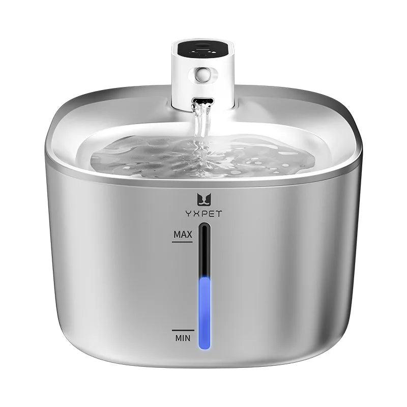 Wireless Pet Water Fountain – 4L Stainless Steel, Battery‑Operated with Sensor Modes