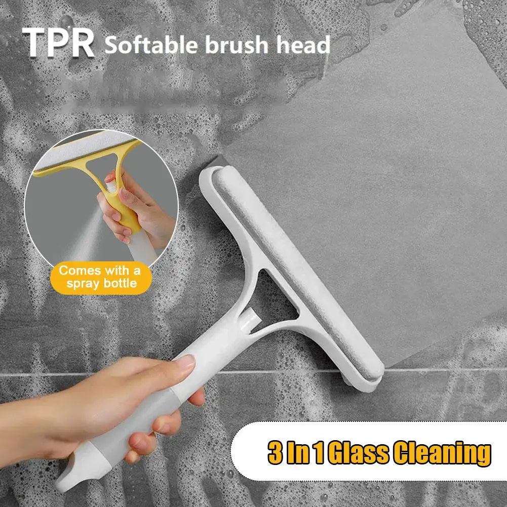 Double Sided Water Jet Shower Squeegee Glass Window Cleaning Accessories Rubber Wiper for Tiles Shower Doors Bathroom Mirrors