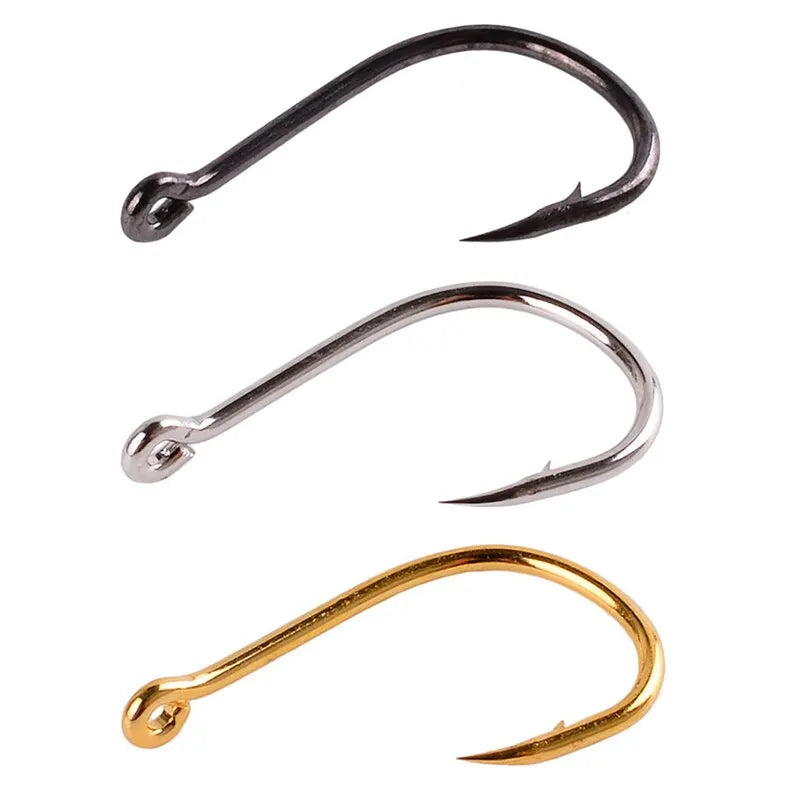 100Pcs High Carbon Steel Fishing Versatile Barbed Hooks