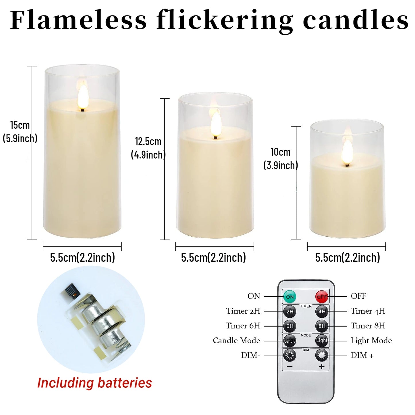 6-48PCS Flickering LED Candles with Remote