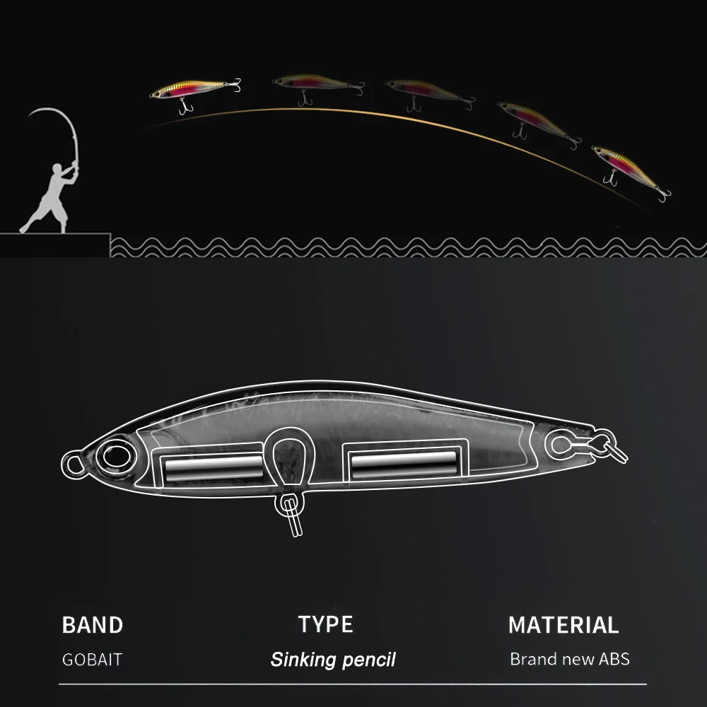 Sinking Pencil Fishing Lure | Silicone Bait Treble Hook