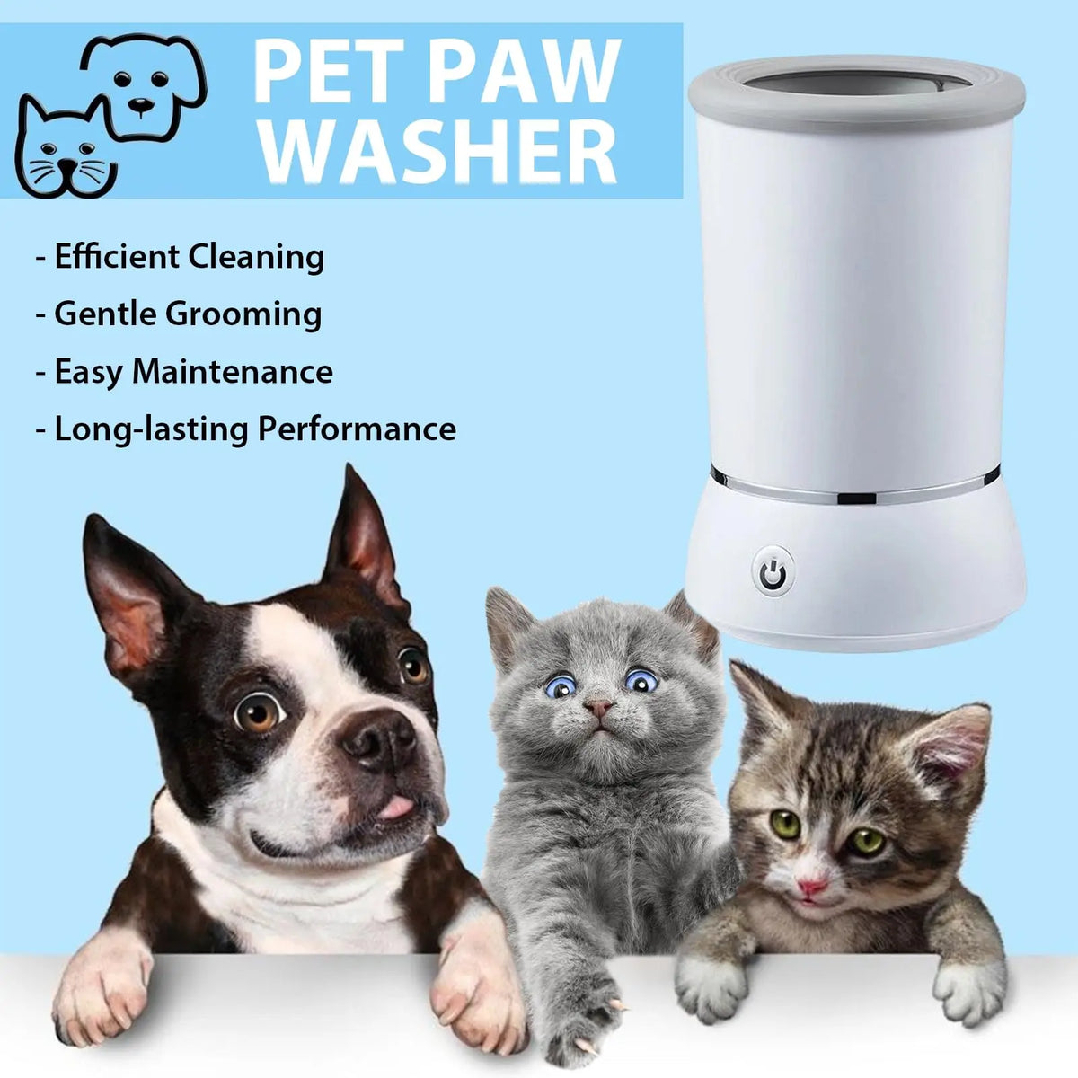 Electric Dog Paw Cleaner Automatic Pet Foot Washer Portable Paw Clean Cup Rechargeable Dog Paw Cleaner With Silicone Brushes