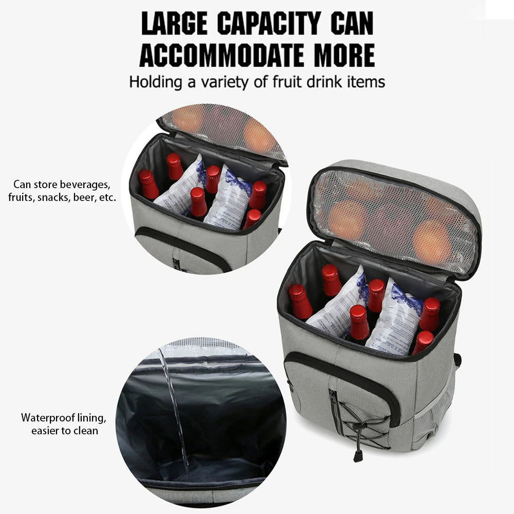 Insulated Cooler Backpack Comfortable Soft Cooler Bag Lightweight Camping Backpack for Outdoor Camping Picnic Fresh Keeping Bag