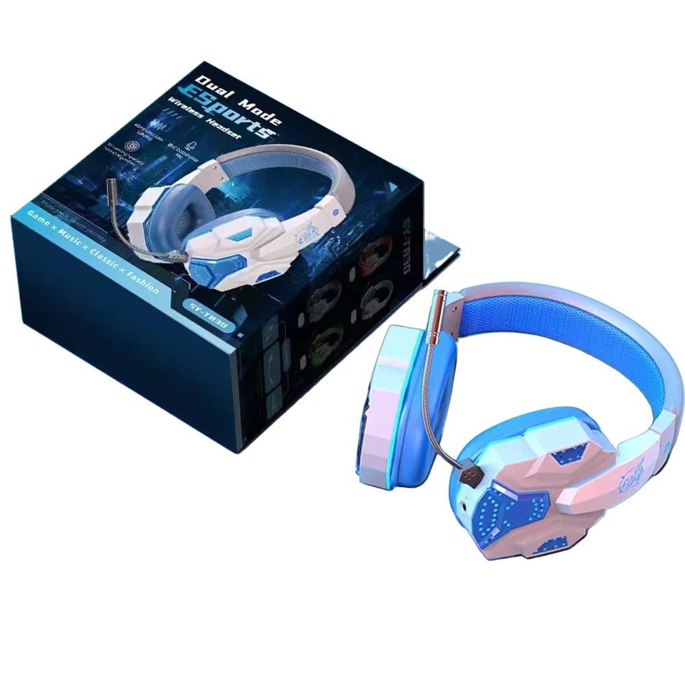 Bluetooth 5.1 HiFi Gaming Headsets Gamer Low latency Wireless Headphones With Noise Cancelling Microphone Wired Earphone Phone