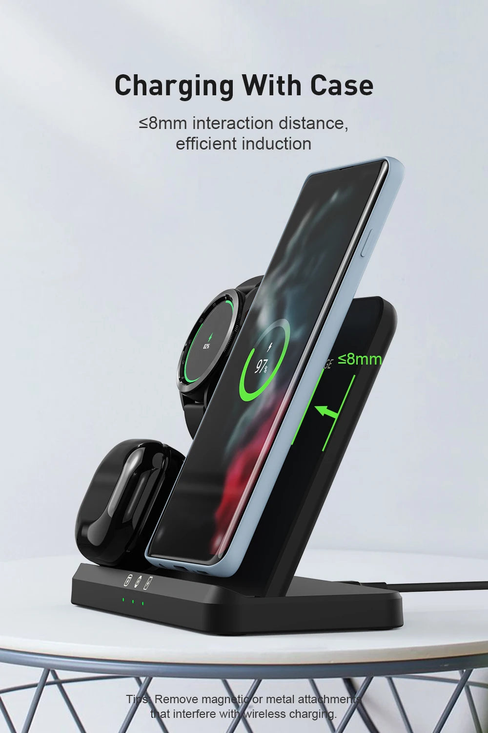 3 in 1 Wireless Charger Stand for Samsung Galaxy S23 S22 21 Ultra S20 30W - Fast Charging Dock Station - Watch 6 /5 Holder Buds2 Pro