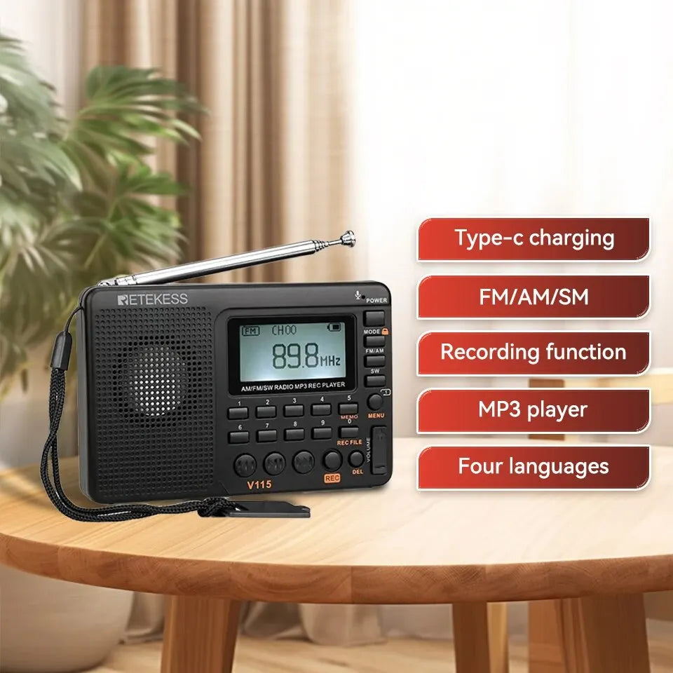 Portable Rechargeable V115 Radio