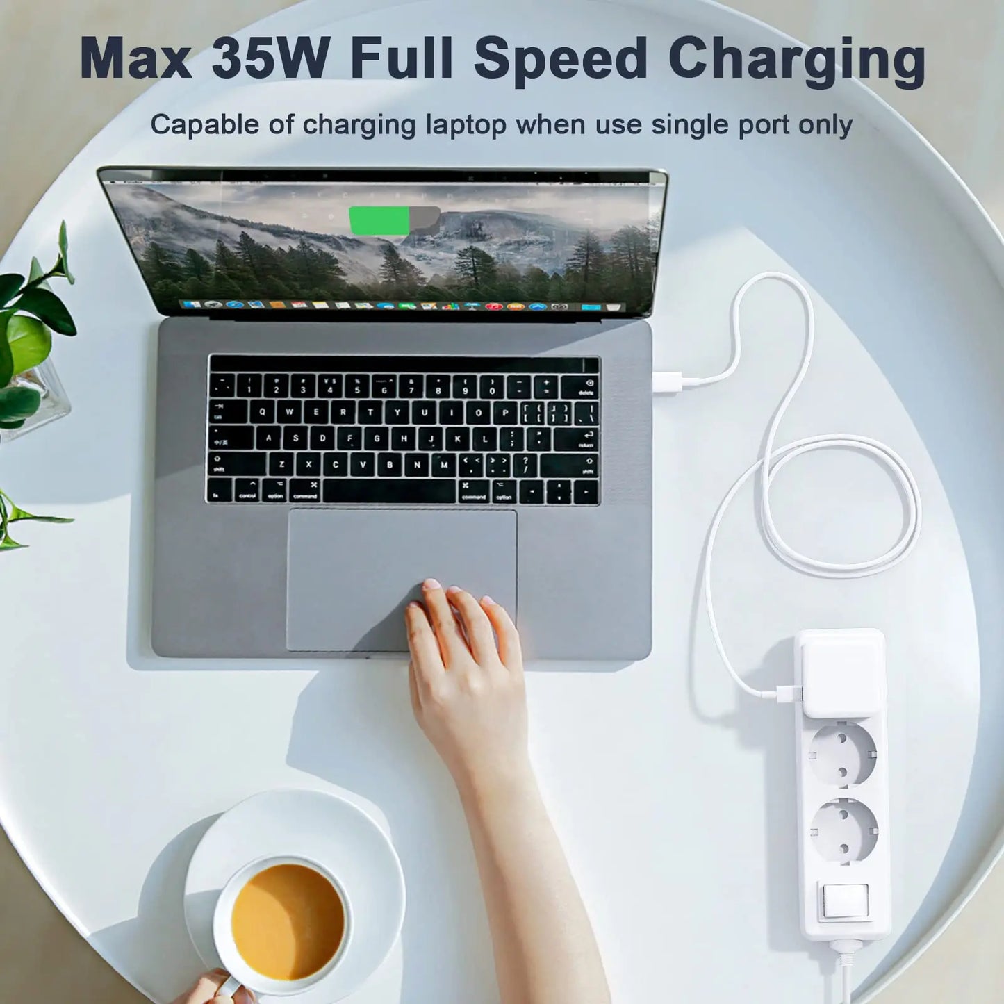 35W USB C Power Adapter Dual USB Type C Plug Fast Wall Charger Block with Charging Cable for iPhone 14/13/iPad/Samsung and More